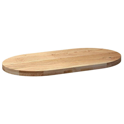 vidaXL Tischplatte 100x50x4 cm Massivholz Eiche Oval