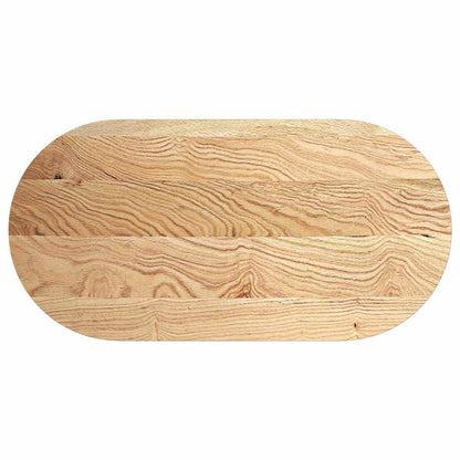 vidaXL Tischplatte 120x60x4 cm Massivholz Eiche Oval
