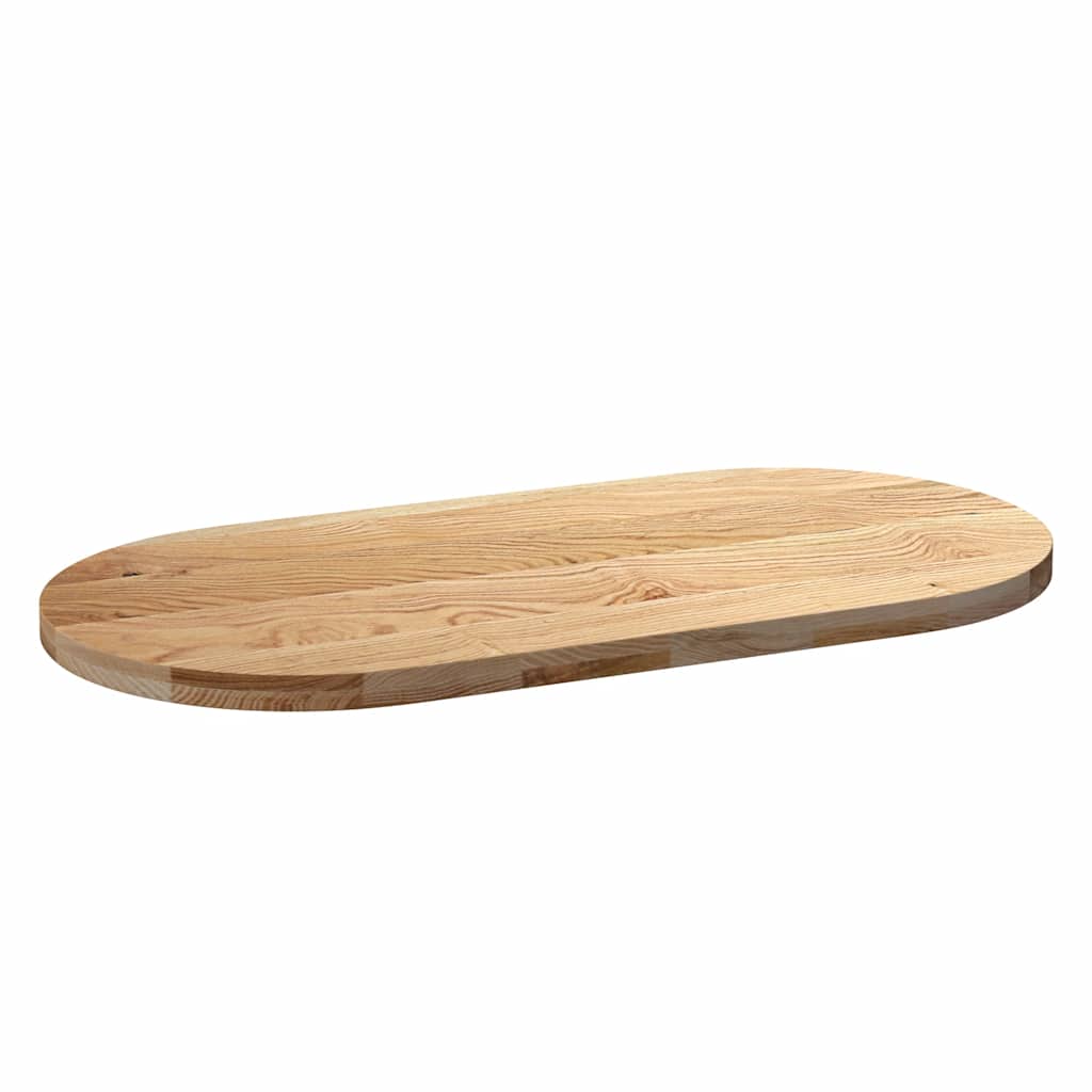 vidaXL Tischplatte 120x60x4 cm Massivholz Eiche Oval