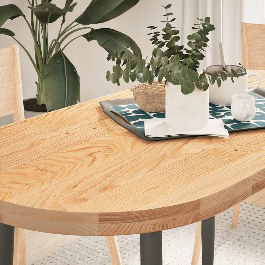 vidaXL Tischplatte 120x60x4 cm Massivholz Eiche Oval