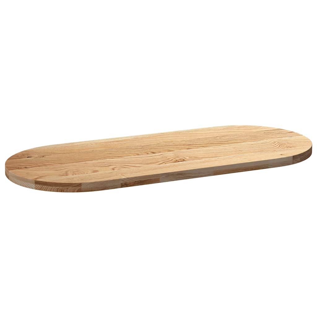 vidaXL Tischplatte 140x60x4 cm Massivholz Eiche Oval