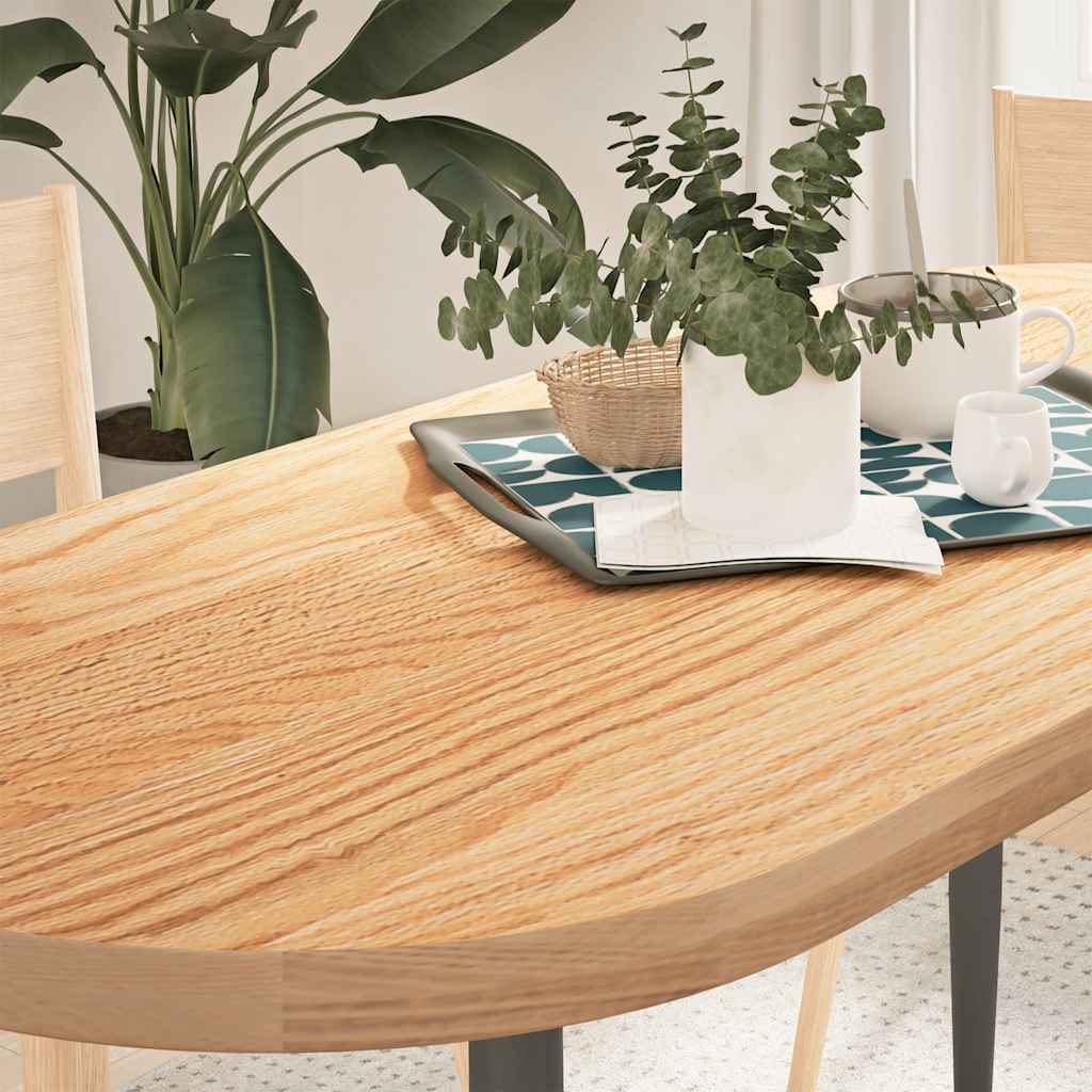 vidaXL Tischplatte 140x60x4 cm Massivholz Eiche Oval