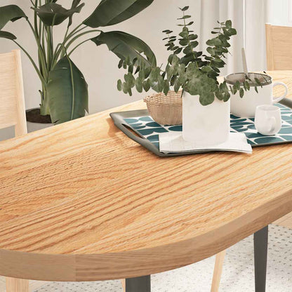 vidaXL Tischplatte 140x60x4 cm Massivholz Eiche Oval