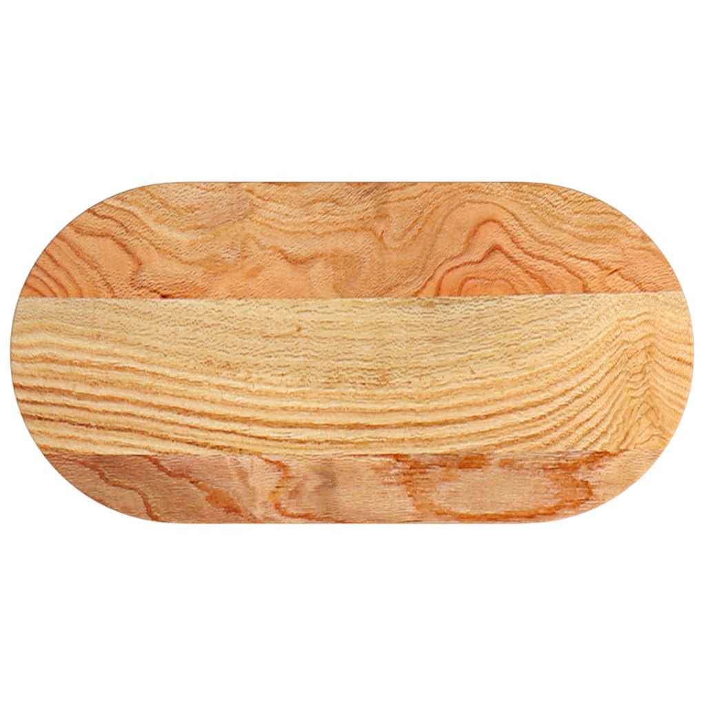 vidaXL Tischplatte Hellbraun 80x40x2 cm Massivholz Eiche Oval