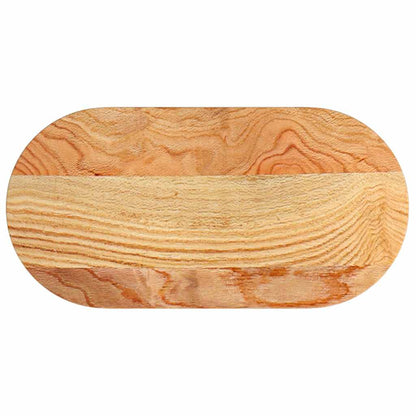 vidaXL Tischplatte Hellbraun 80x40x2 cm Massivholz Eiche Oval