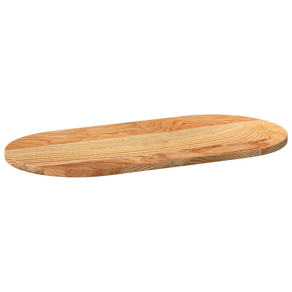 vidaXL Tischplatte Hellbraun 80x40x2 cm Massivholz Eiche Oval