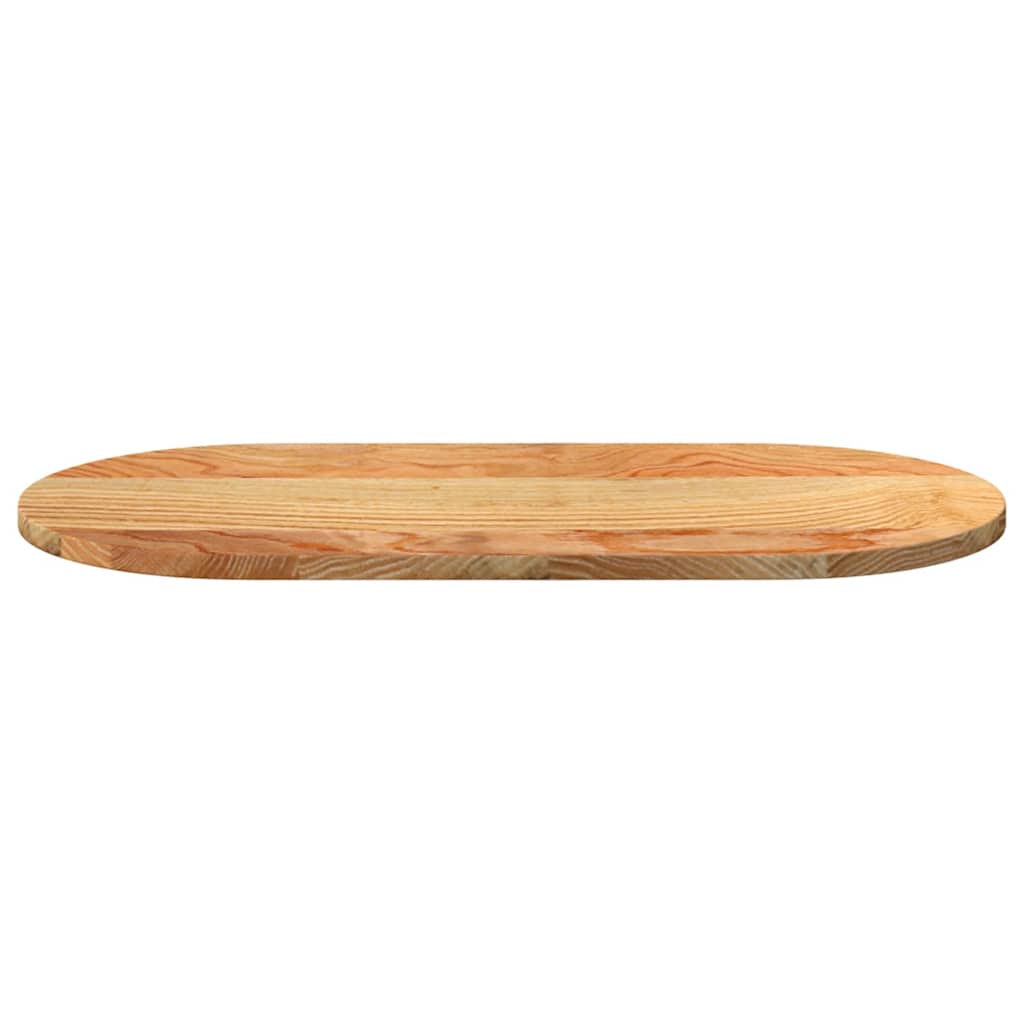 vidaXL Tischplatte Hellbraun 80x40x2 cm Massivholz Eiche Oval