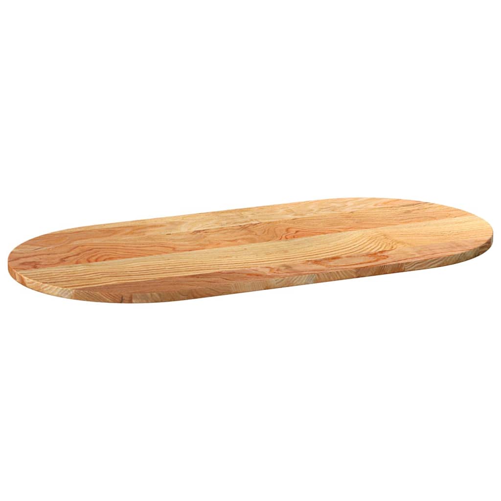 vidaXL Tischplatte Hellbraun 100x50x2 cm Massivholz Eiche Oval