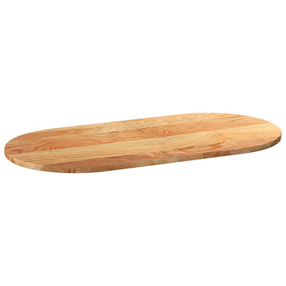vidaXL Tischplatte Hellbraun 100x50x2 cm Massivholz Eiche Oval