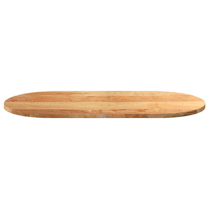 vidaXL Tischplatte Hellbraun 100x50x2 cm Massivholz Eiche Oval