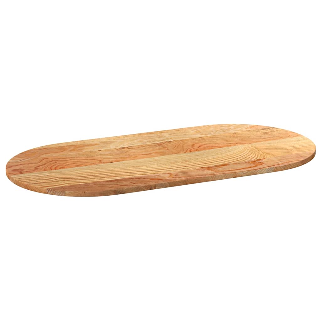 vidaXL Tischplatte Hellbraun 120x60x2 cm Massivholz Eiche Oval