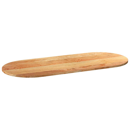 vidaXL Tischplatte Hellbraun 140x60x2 cm Massivholz Eiche Oval