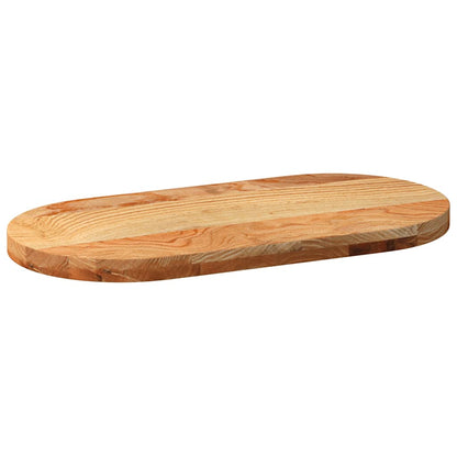 vidaXL Tischplatte Hellbraun 80x40x4 cm Massivholz Eiche Oval