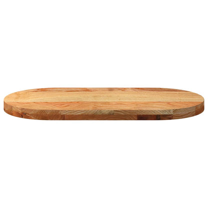 vidaXL Tischplatte Hellbraun 80x40x4 cm Massivholz Eiche Oval