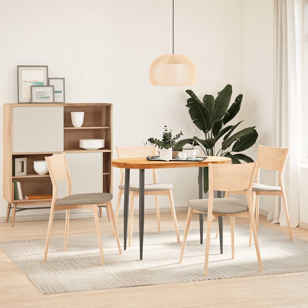 vidaXL Tischplatte Hellbraun 100x50x4 cm Massivholz Eiche Oval