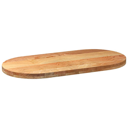 vidaXL Tischplatte Hellbraun 100x50x4 cm Massivholz Eiche Oval