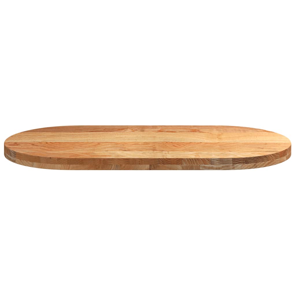 vidaXL Tischplatte Hellbraun 100x50x4 cm Massivholz Eiche Oval