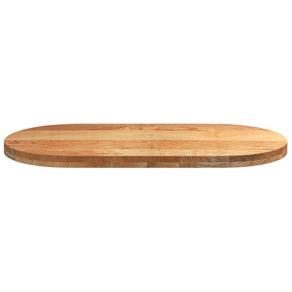 vidaXL Tischplatte Hellbraun 100x50x4 cm Massivholz Eiche Oval