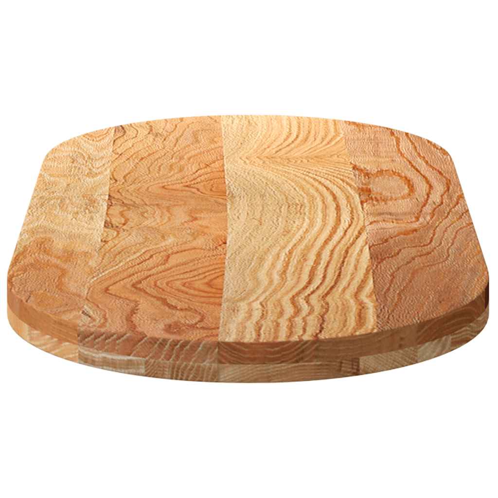 vidaXL Tischplatte Hellbraun 100x50x4 cm Massivholz Eiche Oval