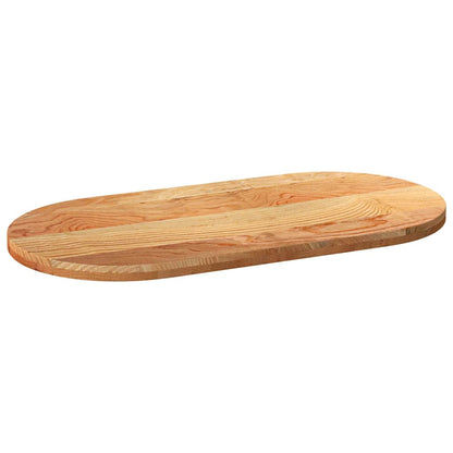 vidaXL Tischplatte Hellbraun 120x60x4 cm Massivholz Eiche Oval