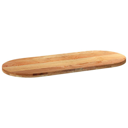 vidaXL Tischplatte Hellbraun 140x60x4 cm Massivholz Eiche Oval
