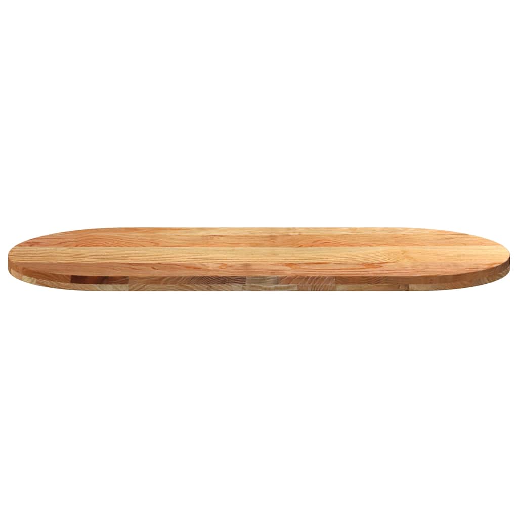 vidaXL Tischplatte Hellbraun 140x60x4 cm Massivholz Eiche Oval