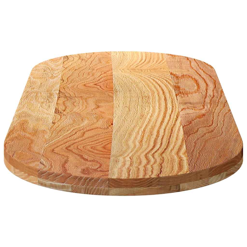 vidaXL Tischplatte Hellbraun 140x60x4 cm Massivholz Eiche Oval
