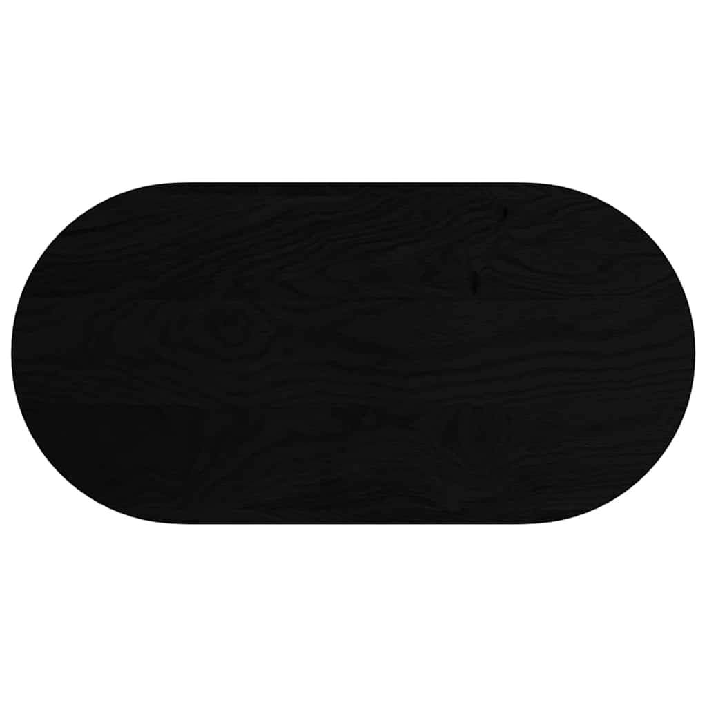 vidaXL Tischplatte Dunkelbraun 100x50x2 cm Massivholz Eiche Oval