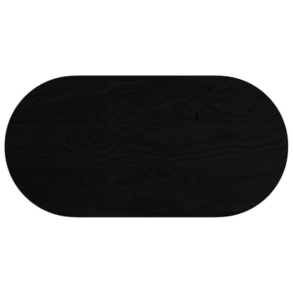 vidaXL Tischplatte Dunkelbraun 100x50x2 cm Massivholz Eiche Oval