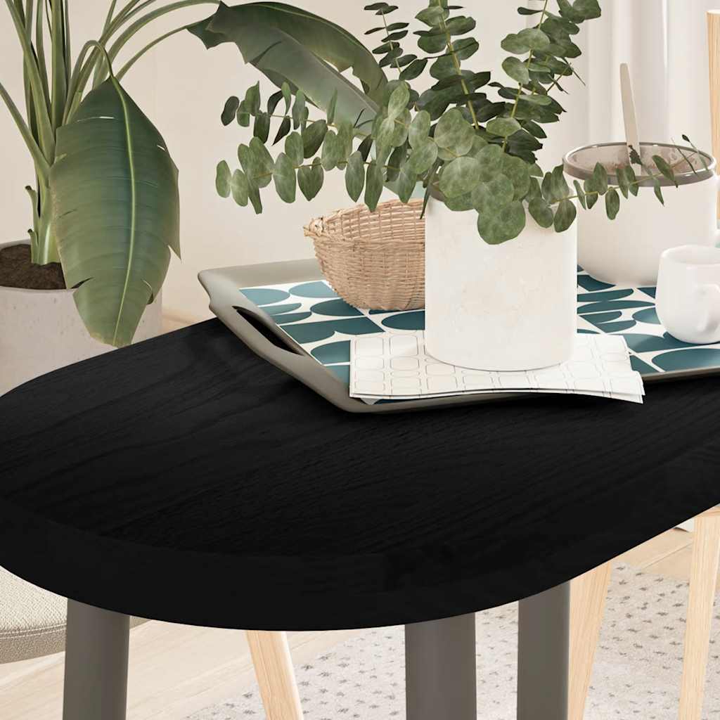 vidaXL Tischplatte Dunkelbraun 80x40x4 cm Massivholz Eiche Oval