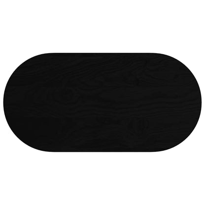 vidaXL Tischplatte Dunkelbraun 100x50x4 cm Massivholz Eiche Oval