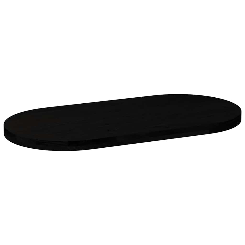 vidaXL Tischplatte Dunkelbraun 100x50x4 cm Massivholz Eiche Oval