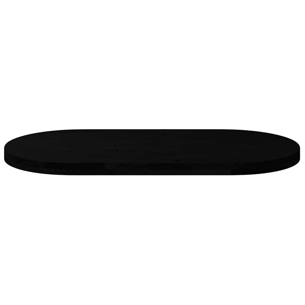 vidaXL Tischplatte Dunkelbraun 100x50x4 cm Massivholz Eiche Oval