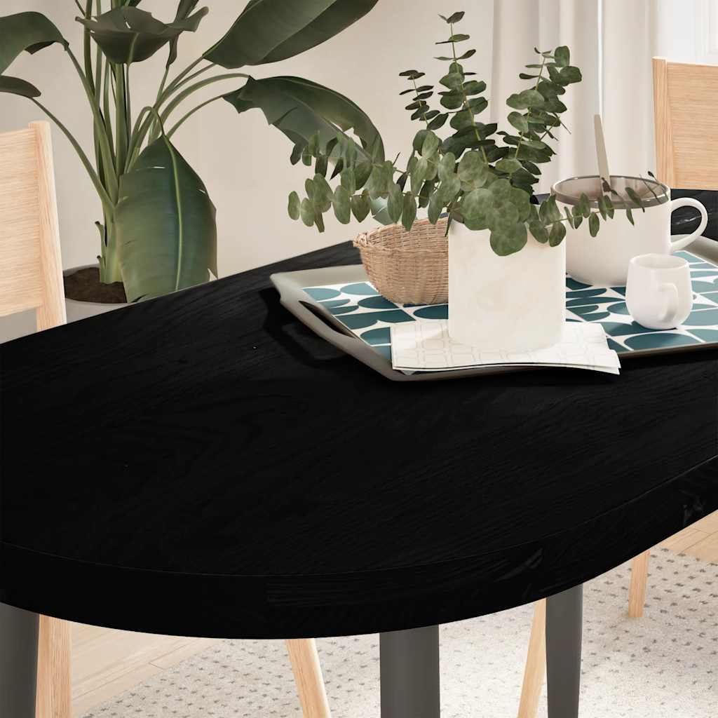 vidaXL Tischplatte Dunkelbraun 120x60x4 cm Massivholz Eiche Oval