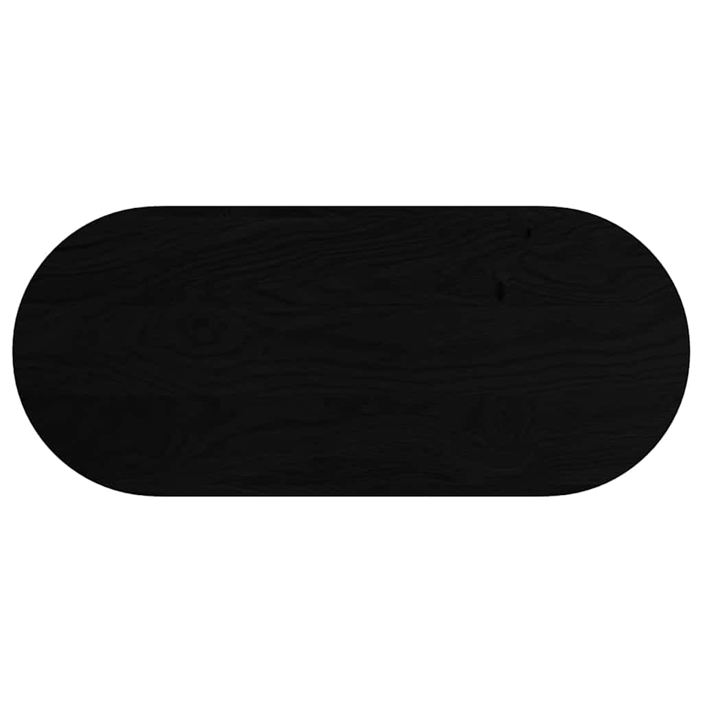 vidaXL Tischplatte Dunkelbraun 140x60x4 cm Massivholz Eiche Oval