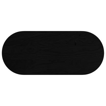vidaXL Tischplatte Dunkelbraun 140x60x4 cm Massivholz Eiche Oval