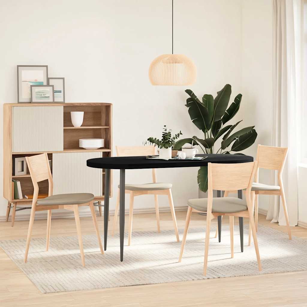 vidaXL Tischplatte Dunkelbraun 140x60x4 cm Massivholz Eiche Oval