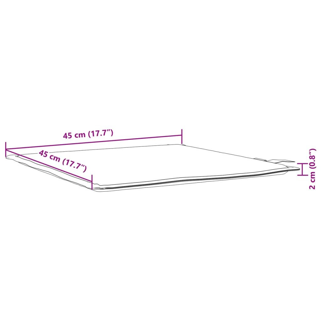 vidaXL Garten-Sitzkissen 2 Stk. Hellgrau 45x45x2 cm Quadratisch