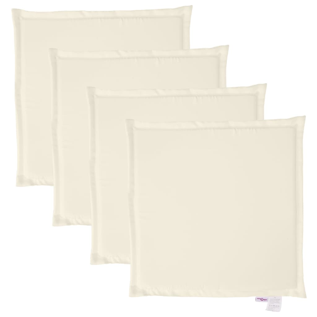 vidaXL Coussins de chaise de jardin 4 pcs Crème 45x45x2 cm Carré