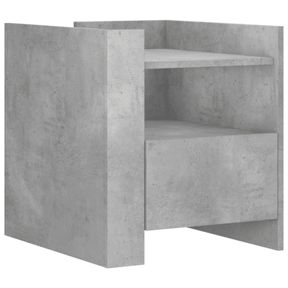 vidaXL Table de chevet gris béton 45x50x50 cm en bois d'ingénierie