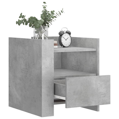 vidaXL Table de chevet gris béton 45x50x50 cm en bois d'ingénierie