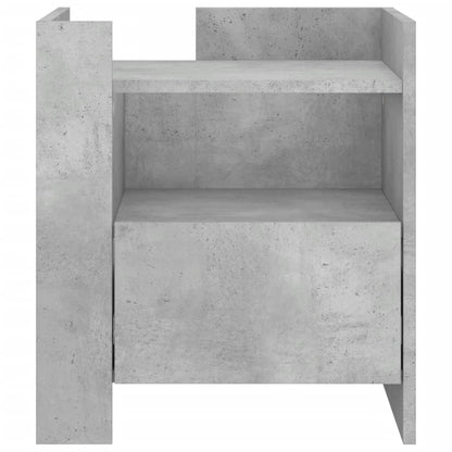 vidaXL Table de chevet gris béton 45x50x50 cm en bois d'ingénierie