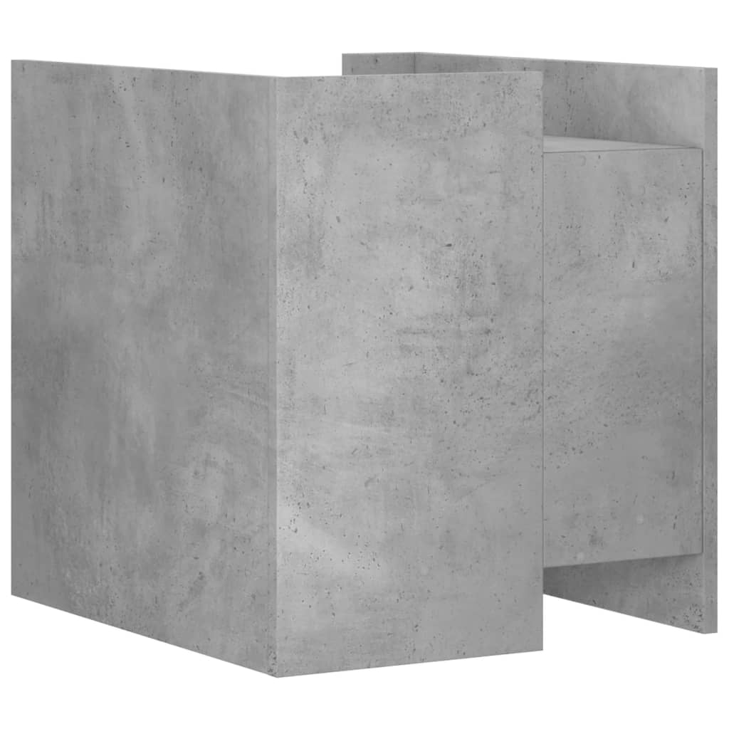 vidaXL Table de chevet gris béton 45x50x50 cm en bois d'ingénierie
