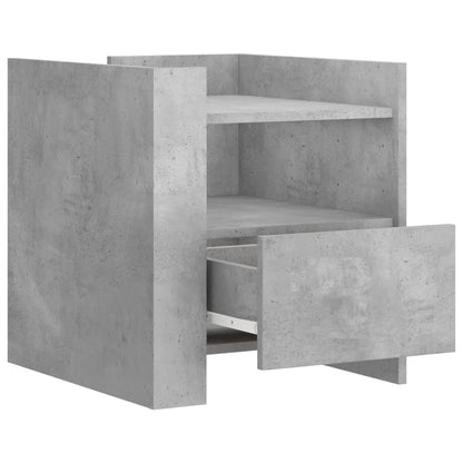 vidaXL Table de chevet gris béton 45x50x50 cm en bois d'ingénierie
