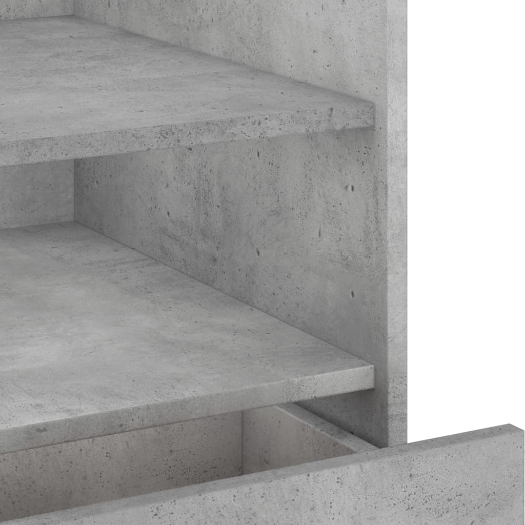 vidaXL Table de chevet gris béton 45x50x50 cm en bois d'ingénierie
