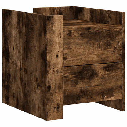 vidaXL Table de chevet chêne fumé 45x50x50 cm Aggloméré
