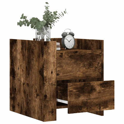 vidaXL Table de chevet chêne fumé 45x50x50 cm Aggloméré