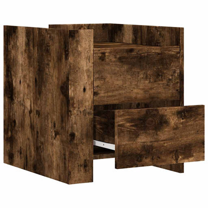 vidaXL Table de chevet chêne fumé 45x50x50 cm Aggloméré