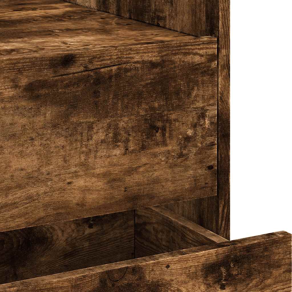 vidaXL Table de chevet chêne fumé 45x50x50 cm Aggloméré