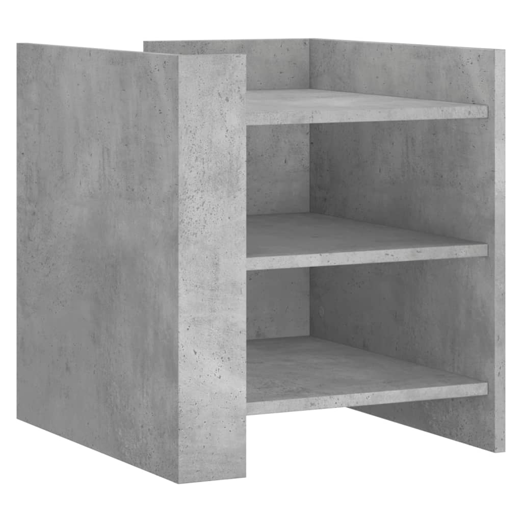 vidaXL Table de chevet gris béton 45x50x50 cm en bois d'ingénierie